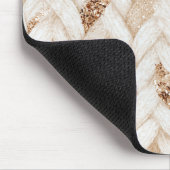 Gewebter cremefarbener Kunststoff Gold Glitter Mousepad (Ecke)