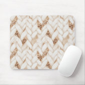 Gewebter cremefarbener Kunststoff Gold Glitter Mousepad (Mit Mouse)