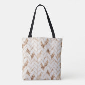 Gewebter cremefarbener Kunststoff Gold Glitter Tasche (Rückseite)