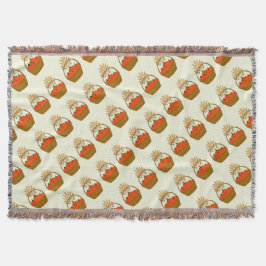 Gewebter🍂 Kürbis- und Herbstweizenkorb Decke