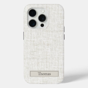 Gewebter Leinen in Naturbraun mit Namen Case-Mate iPhone Hülle