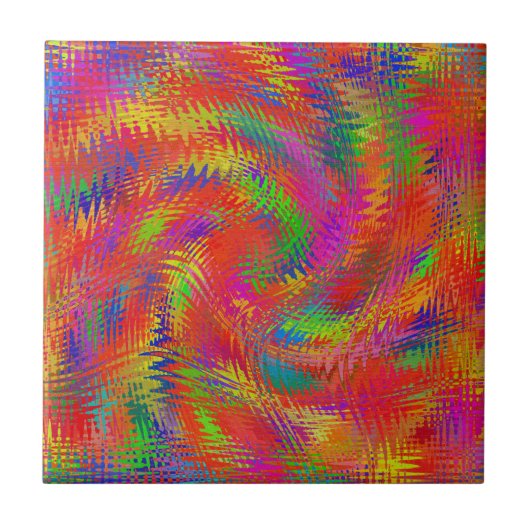 Gewebter Regenbogen Fliese (Vorderseite)