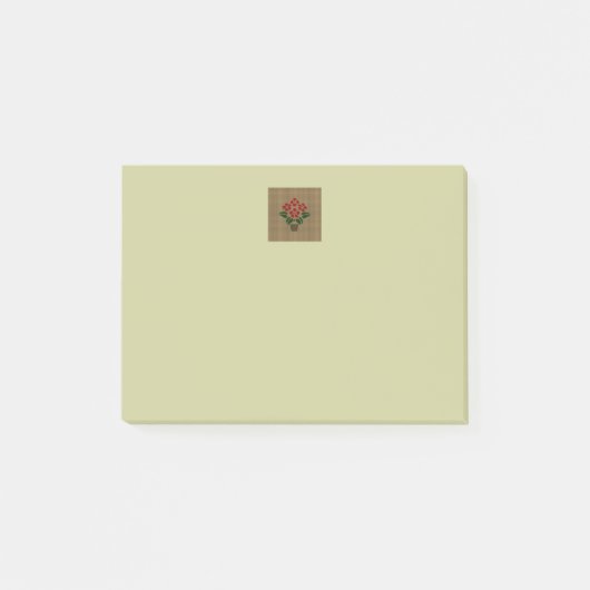 Gewebter roter Weihnachtsstern Post-it Klebezettel (Vorderseite)