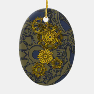 Gewebter Uhrwerk-Schmuck Keramikornament