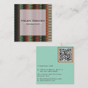 Gewebtes geometrisches Muster QR-Code Modern Quadratische Visitenkarte