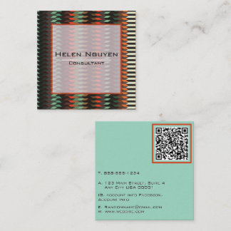 Gewebtes geometrisches Muster QR-Code Modern Quadratische Visitenkarte