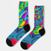 Gewebtes Schuppen-Fantasiemonstrum Socken (Linkes Detail)