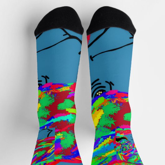 Gewebtes Schuppen-Fantasiemonstrum Socken (Oben)