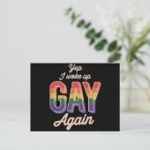 Geweckt Gay Pride Rainbow Que Gay CSD Party LGBT Postkarte (Stehend Vorderseite)