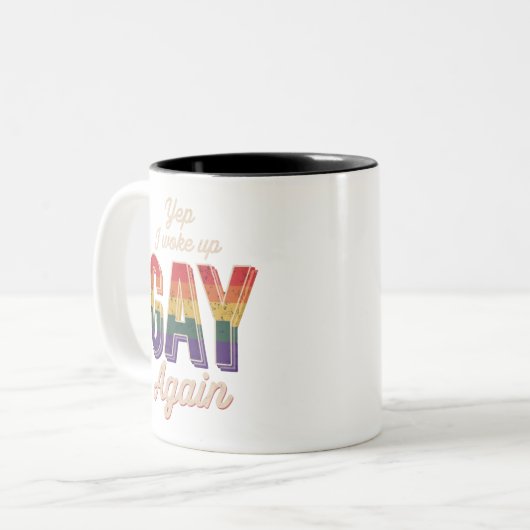 Geweckt Gay Pride Rainbow Que Gay CSD Party LGBT Zweifarbige Tasse (Vorderseite Links)