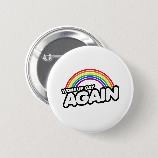 Geweckt Gay wieder Button (Vorne & Hinten)