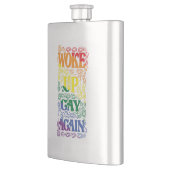 Geweckt Gay wieder - Funny LGBTQ+ Prix Flachmann (Links)