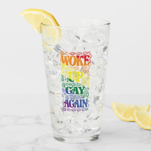 Geweckt Gay wieder - Funny LGBTQ+ Prix Glas (Vorderseite Ice)