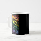 Geweckt Gay wieder - Funny LGBTQ+ Prix Kaffeetasse (Vorderseite Links)
