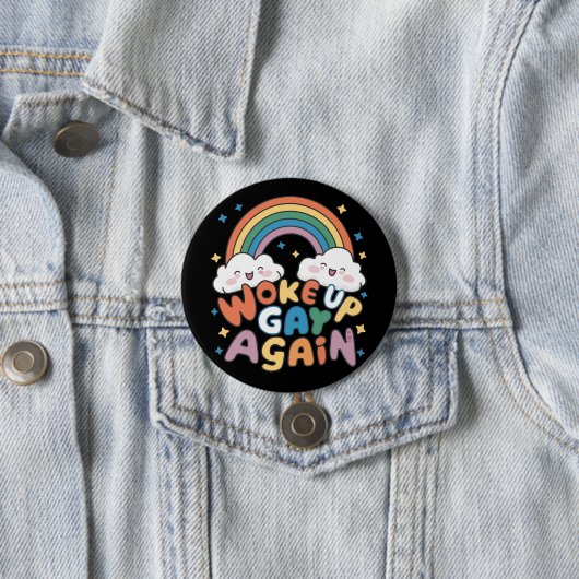 Geweckt Gay wieder LGBT Pride Monat Groovy Button (Beispiel)