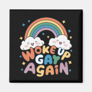 Geweckt Gay wieder LGBT Pride Monat Groovy Magnet