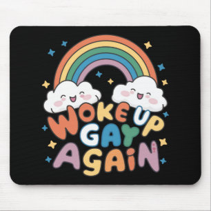 Geweckt Gay wieder LGBT Pride Monat Groovy Mousepad