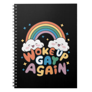Geweckt Gay wieder LGBT Pride Monat Groovy Notizblock