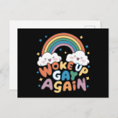 Geweckt Gay wieder LGBT Pride Monat Groovy Postkarte (Vorne/Hinten)