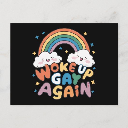 Geweckt Gay wieder LGBT Pride Monat Groovy Postkarte (Vorderseite)