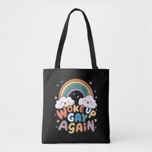 Geweckt Gay wieder LGBT Pride Monat Groovy Tasche (Vorderseite)