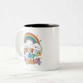 Geweckt Gay wieder LGBT Pride Monat Groovy Zweifarbige Tasse (Vorderseite Links)
