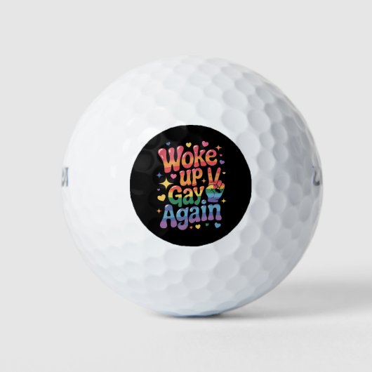 Geweckt Gay wieder lustig LGBTQ Pride Rainbow Golfball (Vorderseite)