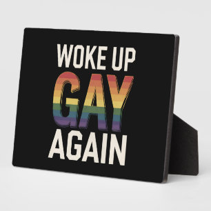 Geweckt Gay wieder lustig LGBTQ Prix Ally Rainbow Fotoplatte