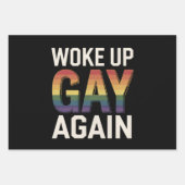 Geweckt Gay wieder lustig LGBTQ Prix Ally Rainbow Geschenkpapier Set (Vorderseite)