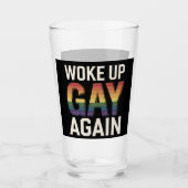 Geweckt Gay wieder lustig LGBTQ Prix Ally Rainbow Glas (Vorderseite)