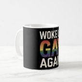 Geweckt Gay wieder lustig LGBTQ Prix Ally Rainbow Kaffeetasse (Vorderseite Links)