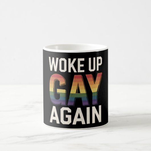 Geweckt Gay wieder lustig LGBTQ Prix Ally Rainbow Kaffeetasse (Mittel)