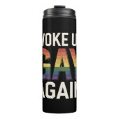 Geweckt Gay wieder lustig LGBTQ Prix Ally Rainbow Thermosbecher (Vorderseite)