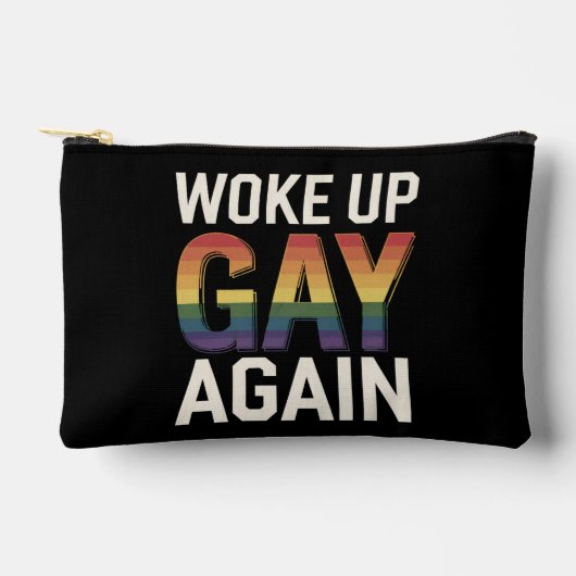 Geweckt Gay wieder lustig LGBTQ Prix Ally Rainbow Zubehörtasche (Vorderseite)