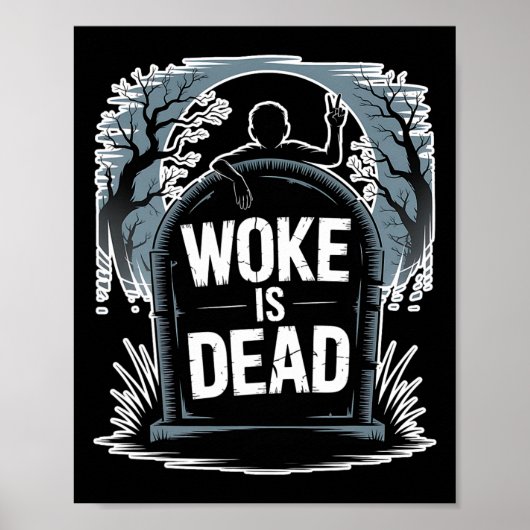 Geweckt ist Totes Halloween Graveyard Retro Horror Poster (Vorne)