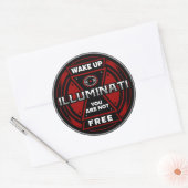 Geweckt, Sie sind nicht frei Illuminati Runder Aufkleber (Umschlag)