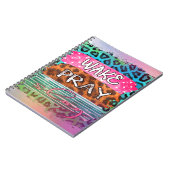 Geweckt Slay Pray Leopard Print Spiral Foto Notebo Notizblock (Linke Seite)