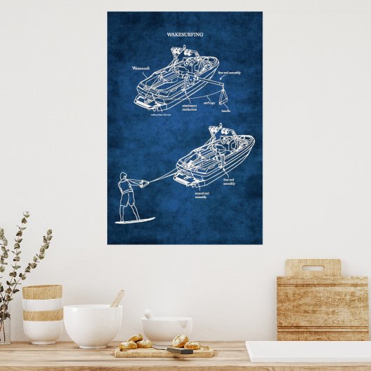 Geweckt Surfen Patent Art Print No. 1 Poster (Küche)