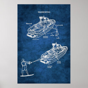 Geweckt Surfen Patent Art Print No. 1 Poster