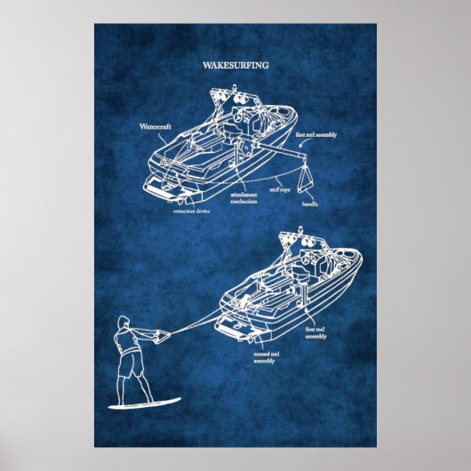 Geweckt Surfen Patent Art Print No. 1 Poster (Vorne)