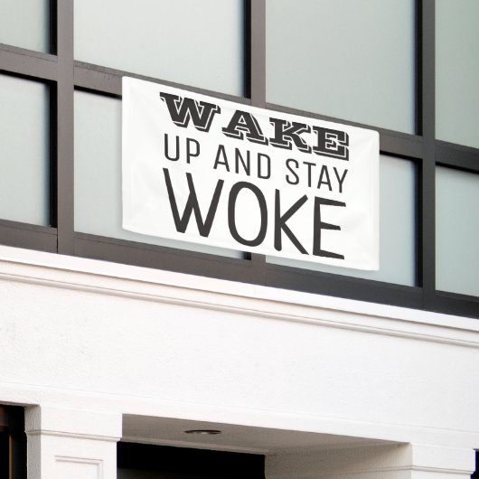 Geweckt und Bleibe Banner (Äußeres Gebäude)