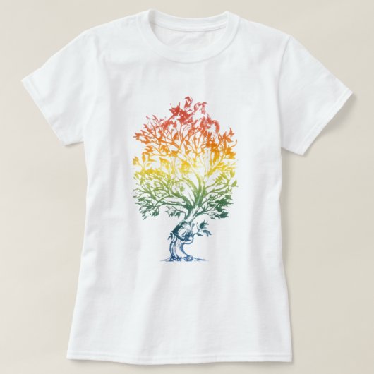 Gewehr-Baum-Bild T-Shirt (Design vorne)