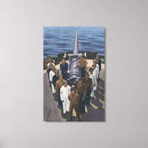 Gewehr-Crew in der Sieg-Bildung - US-Marine Leinwanddruck