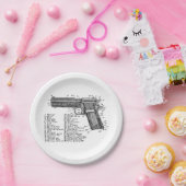 Gewehr-Diagramm V2 Pappteller (Party)