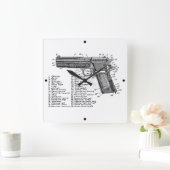 Gewehr-Diagramm V2 Quadratische Wanduhr (Zuhause)