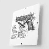 Gewehr-Diagramm V2 Quadratische Wanduhr (Winkel)