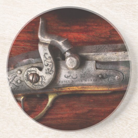 Gewehr - Gewehr-Arbeiten Sandstein Untersetzer (Vorne)