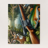 Gewehr Jagd Angeln See Puzzle (Vertikal)
