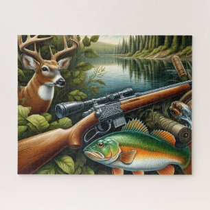 Gewehr Jagd Angeln See Puzzle