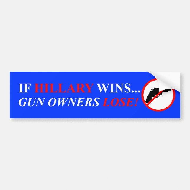 Gewehr-Kontrollen-Autoaufkleber Hillary Clinton Autoaufkleber (Vorne)